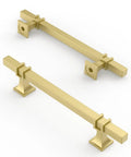 Slick 10 Pack Brushed Gold Kitchen Cabinet Handles 5 Inch Center To Hole Pulls For Wooden Drawers Cupboards easy mount design.