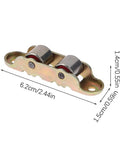 Heavy Duty Double Wheel Metal Roller For Sliding Doors And Windows Works Like A Charm Pulley Support on a ruler for size comparison.