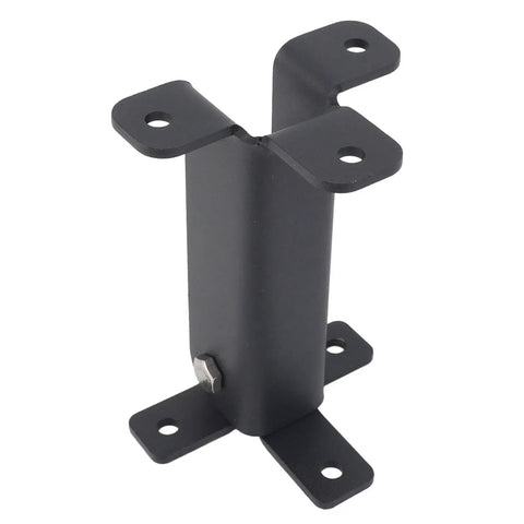 Steel Roof Riser Support Bracket Rock Solid Pergola And Gazebo Mount showing a black flat bracket for rooftop frames.