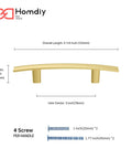 Top Shelf Brushed Gold Cabinet Pulls In A Twenty Pack Featuring Killer Arched Handles With Hassle Free Mounting And Hefty Zinc Build Measuring 3 Inch Center To Center For Kitchen Or Bedroom Drawers, 5-1/4 inch length.