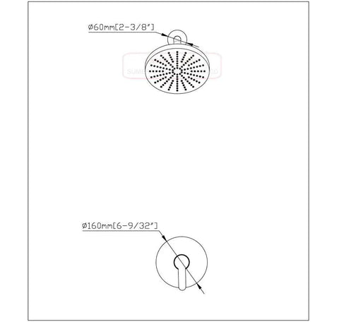 Diagram of Easy Install Brushed Nickel Shower Faucet Set With Single Handle Rough In Valve Solid Brass Construction dimensions shown.