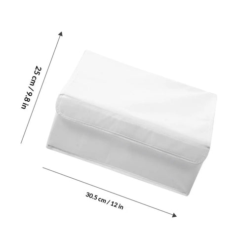 Premium Collapsible Oxford Cloth Drawer Organizer With Lid For Underwear Bras And Bathing Suits, white foldable 30.5x25 cm.