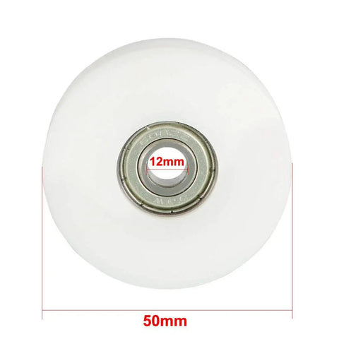 High Performance Metal V Groove Guide Bearing Pulley Wheel Rack System Part For Smooth Belt Tracking And Rock Solid Alignment With Premium Alloy Build And Top Shelf Reliability For Your Workshop - 50mm white pulley with 12mm bore.