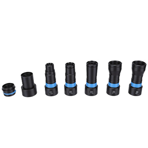 Bewinner 7 Pcs Vacuum Hose Expansion Adapters Quick Connectors for Workshop Dust Collection Kits, ABS plastic connectors.