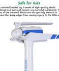 Close-up of the Wind Turbine Toy Clockwork Generator Model STEM Science Kit For Kids And Makers, showing windmill blades.