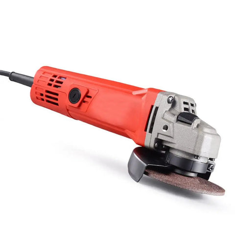 Portable Electric Angle Grinder Multipurpose Handheld Polisher Cutting And Grinding Tool With Rugged Non Slip Grip Heavy Duty Motor with splash shield.