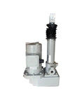 Heavy Duty Electric Linear Actuator With Slick Ball Screw Drive For Compact Industrial Layouts And Reliable Smooth Push Pull Positioning Motion Control Systems, gray motor and cylindrical shaft design.