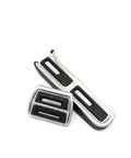 Heavy Duty Clutch Pedal Pads For Cars Featuring Grit Grabbing Rubber Strips To Nail Your Grip And Keep Your Soles From Sliding On Damp Floor Mats While Upgrading Your Daily Driver Setup Naturally. Two pedal covers with rubber strips.