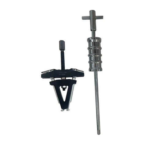 Badass Adjustable Bearing Puller For Motorcycle Steering Column Race Removal Two Jaw Puller From Carbon Steel Fits Imperial Threads For DIY Front End Maintenance Save Shop Fees By Fix It At Home Yourself Complete Your Garage Project Today, two-jaw carbon steel race puller