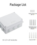 ABS Plastic IP65 Dustproof Waterproof Junction Box Universal Electrical Project Enclosure White 5.9 x 4.3 x 2.8 Inch Weatherproof