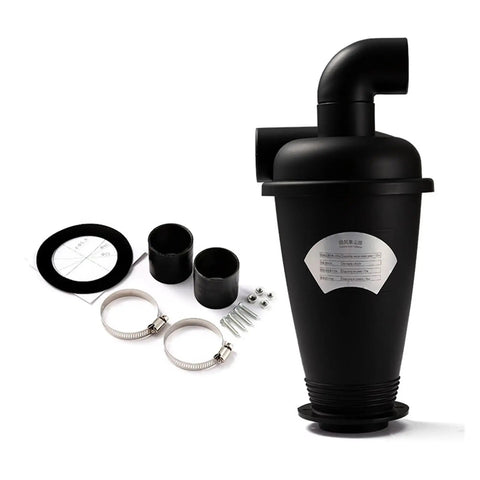 Heavy Duty Cyclone Dust Separator For Vacuum Cleaners, DIY Turbocharged Dust Collector, with attachments visible