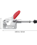 4 Piece Push Pull Toggle Clamp Set With Horizontal Quick Release For Woodworking And Welding Jigs, side view with dimensions