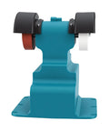 Badass Cordless Bench Grinder Polisher Kit Loaded With Coarse And Fine Grinding Wheels Battery Driven Copper Motor showing side view design.