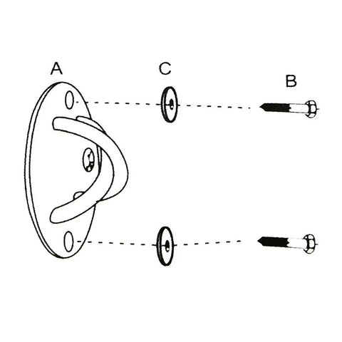 Heavy Duty Wall Mount Bracket And Ceiling Anchor Hooks For Suspension Trainer Straps with installation components