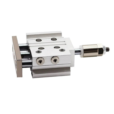 Built Tough Pm32 40 50 Pneumatic Air Cylinder Adjustable Stroke Bore Compact Guide three axis rod linear actuator close up view.