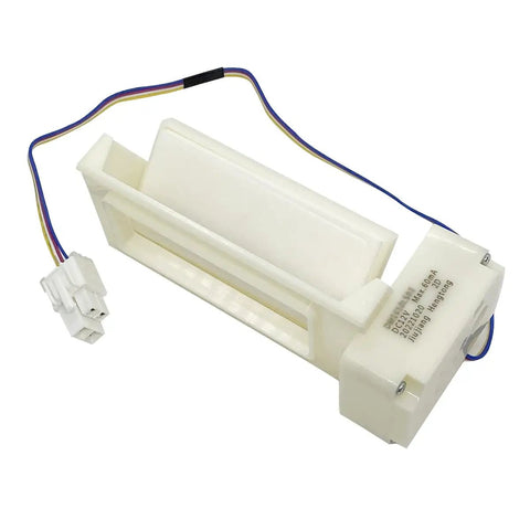 Replacement Refrigerator Damper Motor DC12V Samsung Compatible with four pin connector and solid plastic shell.