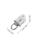 Heavy Duty 30 Pack Curtain Track Rollers Dual Wheel Ceiling Pulleys, white plastic roller with metal hook detail.