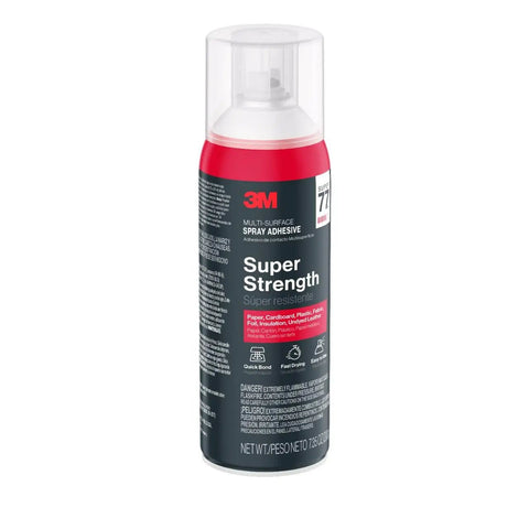 Multi Surface Spray Adhesive For Light Duty Materials With Fast Dry Time And Low VOC, clear can with red label