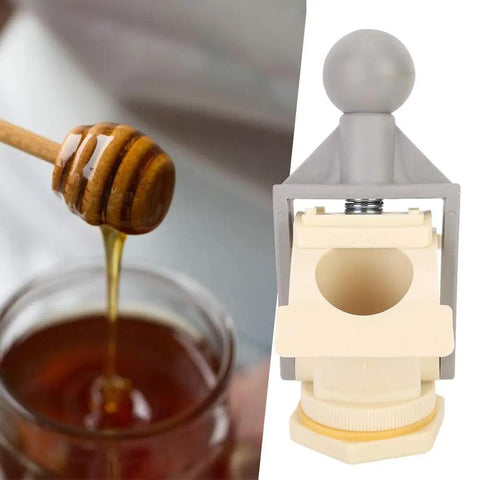 Durable Plastic Honey Gate Valve Beekeeping Tap For Honey Extractor Equipment Easy Install And Accurate Filling with jar and dipper