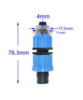 25Pcs 16mm Drip Tape Connectors Kit With Elbow End Plug Straight Tee Water Splitter Fittings Adapters For Garden Irrigation Systems No Leak Quick Install Plastic Hose Lock Nut showing 4mm connector dimensions