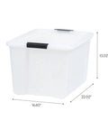 60 Quart Plastic Storage Box With Secure Buckles And Pull Out Design For Home Organization Pearl White Stackable Container