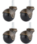 Ready To Roll Swivel Stem Ball Caster Wheels With Vintage Antique Brass Style Perfect For Furniture Desk Chair Or Cart Build Hella Smooth Spin Tough OneAndHalf Inch Wheels In Four Piece Set