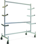Heavy Duty Steel Pipe Storage Rack With Locking Brakes And Angled Arms Holds 1200 Lbs Securely, 63x30 inch design.