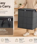 Roomy Large Capacity Moving Storage Bag With Smooth Clip Zipper And Foldable Build Heavy Duty Canvas Tote perfect for easy carrying and storage.