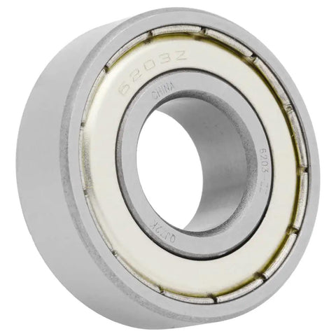 100 Pack Stainless Steel Deep Groove Ball Bearings 17mm Id by 40mm Od by 12mm W Double Shielded side view of bearing