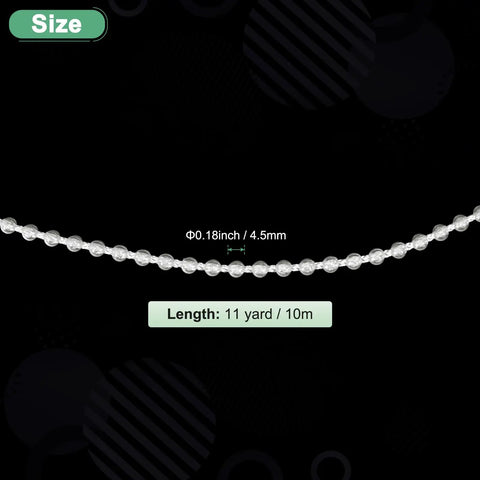 Heavy Duty Pom Beaded Chain Cord For Shade Repairs That Zips Through Totally Stress Free Over 11 Yard Run, 4.5mm diameter.