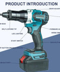 Cordless Automatic Rivet Nut Gun With Memory And Normal Modes Professional Portable Blind Riveting Tool for sheet metal, showing features and design.