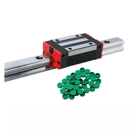 Premium HGR35 Linear Rails Paired With Four Rock Solid HGH35CA Flange Blocks For CNC Builds Sliding Dead Nuts Smooth Across 2500 Millimeters Heavy Duty Steel Slider Assemblies Shop Ready with green spacers.
