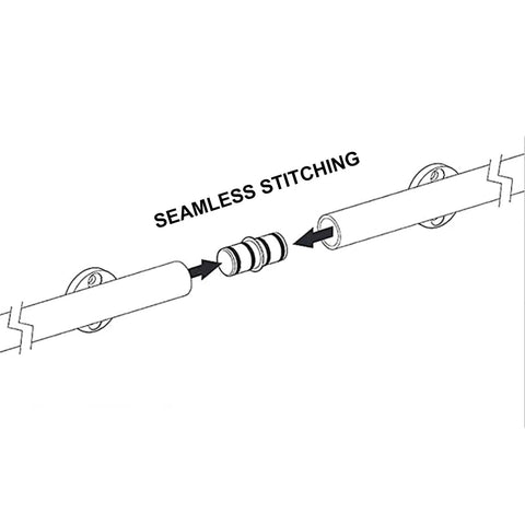 Next Level Sliding Barn Door Hardware Kit Adjustable Round Tube Track With Floor Guide Wheels For Lofts Or Closets seam installation detail.