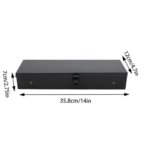 Durable 4241 Steel High Speed Twist Drill Bit Set With Round Shanks In A Sturdy Iron Box closed with dimensions shown