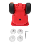 Hassle Free Cordless Mini Bench Grinder Spinning At 5500 Rpm For Lightning Fast Metal Polishing Deburring And Edge Beveling A No Strings Attached Portable Tool showing red body and accessories.