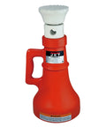 Five Ton Screw Jack With Pivoting Corrugated Head Beefy Heavy Duty Cast Base And No Creep Design visible front angle