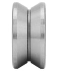 Top Shelf Sealed Metal V Groove Track Roller Guides With Precision Ball Bearings designed to handle heavy machinery and equipment without skipping a beat at 12X41X20MM dimensions, side view.
