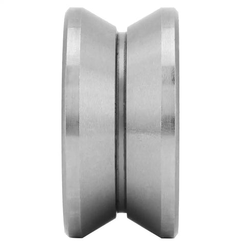 Heavy Duty V Groove Track Roller Guide Bearing Lv201ZZ 12X41X20mm side view of precision ground sealed steel guide wheel.