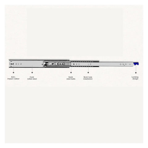 Tough As Nails Heavy Duty Drawer Slides With Secure Clip Lock For Big Loads 53Mm Cold Rolled Steel Runners showing installation details.