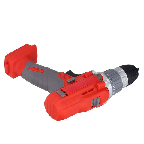 Slick Compact Cordless Electric Drill With Ergonomic Handle And 25 Torque Levels Featuring Forward Reverse Modes, detailed view from above.