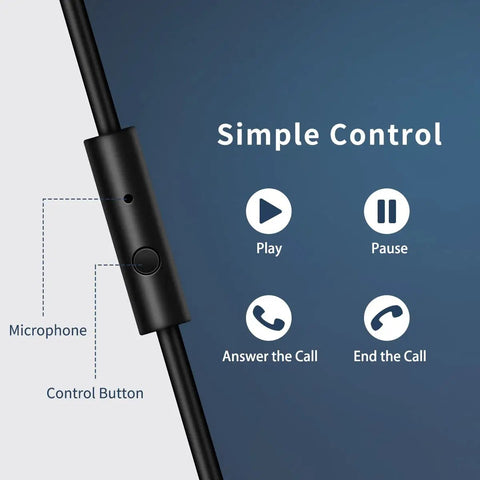 Control button on wired over-ear headset for Hi-Res Studio Monitoring Headphones For Mixing And DJing, with microphone and functions