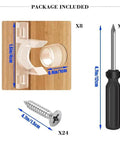 8 Sets False Front Cabinet Clips Replacement Kit For Kitchen Cabinet Doors And Drawers Includes Sink Clips Tip Out Tray Kit And Matching Screwdriver In High Quality Transparent Plastic showing components of kit with measurements