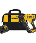 Cordless 20V Max Finish Nailer Kit Angled 15 Gauge With Battery, Charger, And Bag No Compressor Needed For Clean, Quick Trim Work