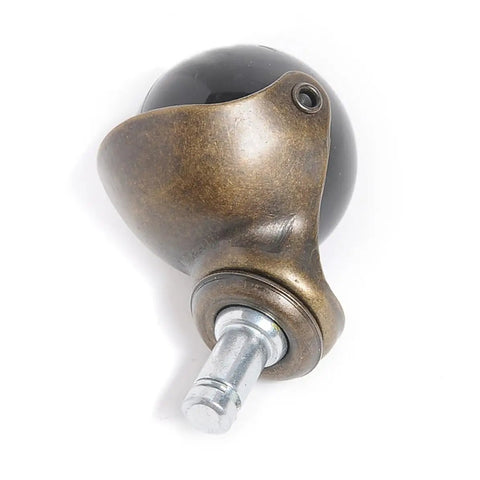 Antique Bronze Swivel Caster Wheels Built For Low Pile Carpet Smooth Slick Rolling Action And Super Quiet Glide, close-up view.