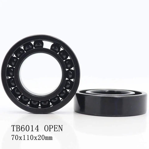TB6014 High Temperature Bearing 70X110X20MM Full Ball Power Transmission Assembly showing open bearing design and steel rings.