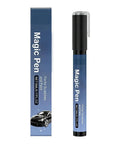 Car Scratch Remover Pen For Quick Paint Touchups, 2026 Auto Paint Repair Pen next to packaging showing 'Magic Pen' label.