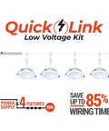 4 Pack Canless LED Downlights With QuickLink For No Fuss Install 4 Inch White Finish Selectable Color Temperature 2700K To 5000K No Recessed Housing Needed Direct Mount Lighting Solution low voltage kit illustration.