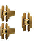 Top Shelf Heavy Duty Hidden Door Hinges Seamless Flush Mount Invisible Hardware For Interior Wood Doors in gold finish