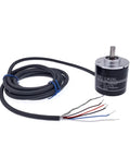 2500P Rotary Encoder 5 24V DC NPN Output With 2M Lead E6B2CWZ6C Compatible, metal housing, coiled lead visible.