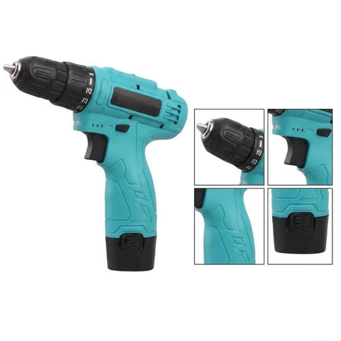 Badass 12V Cordless Drill Driver With 25 Plus 1 Precision Torque, Compact Build, Built In Led, Dual Rechargeable Batteries, Fast Usb C Charging Setup For Tough Job Sites side view